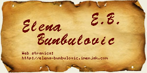 Elena Bunbulović vizit kartica